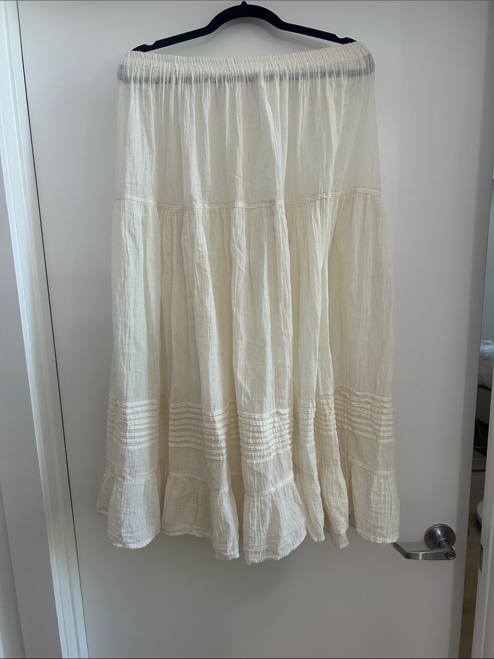 Gauze Cream boho Maxi Skirt - Lightweight like DOËN